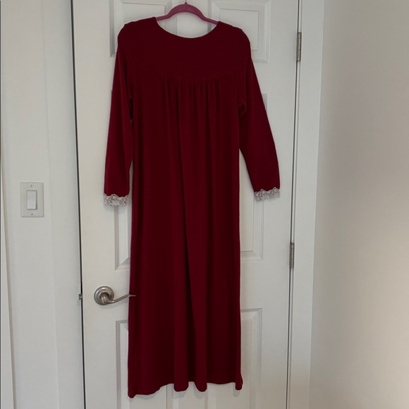 EILEEN WEST Claret Dream Sweater Knit Long Sleeve Ballet Nightgown burgundy sml - Picture 5 of 15